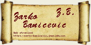 Žarko Banićević vizit kartica